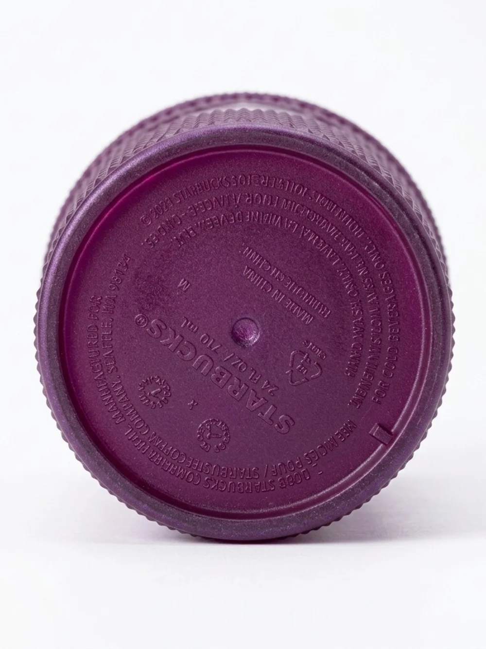 Starbucks 2024 Purple Textured Wave Shimmer Reusable Cold Cup with Straw